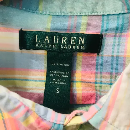 Ralph Lauren Lauren  Notch Collar Plaid Sleep Shirt sz small.