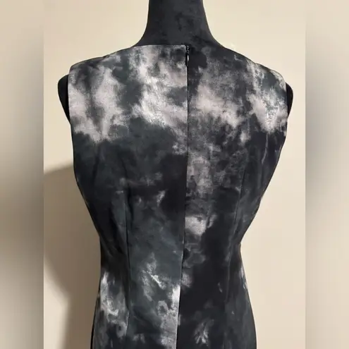 EUC AGB Black and Gray Tie Dye Sleeveless Zip Up Dress size 8