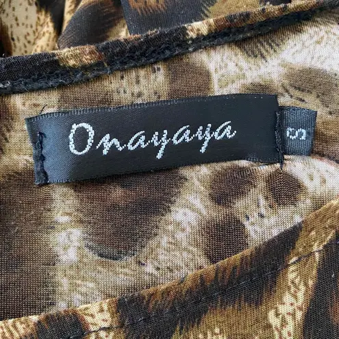 90s 2000s Leopard Cheetah Animal Print Tan Black Soft Grunge Micro Mini Dress S Brown