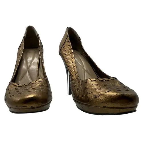 Andrew Geller Golden Goddess Woven Heels Step Up Your Shoe Game