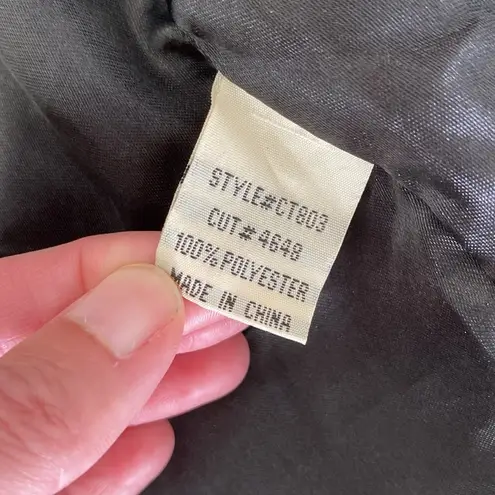 Vintage y2k faux fur striped knee length long coat tan black small