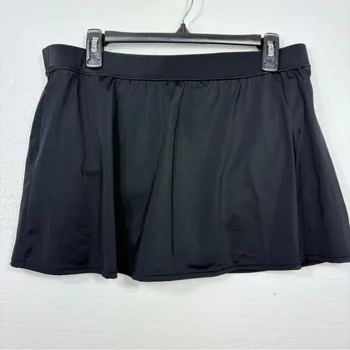 SWIM SOLUTIONS NWT Swan tier ruffled tankini top + skort bottoms 18 Black