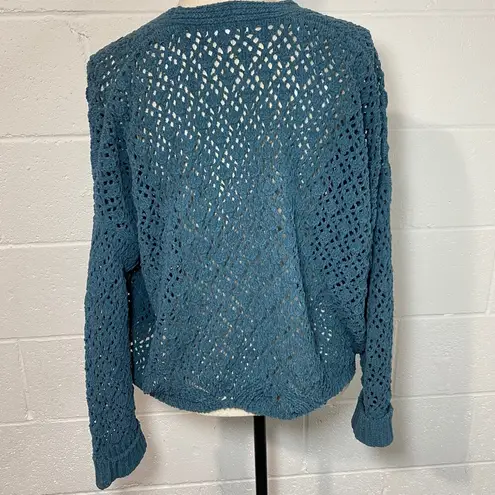 DR2 by Daniel Rainn Blue Open Stitch Mini Cardigan