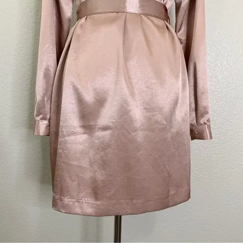 L'Academie Pink Satin Double Breasted Button Blazer Dress, Sz Medium