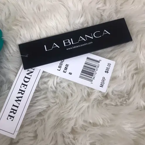 La Blanca Teal Island Goddess Wrap Underwire Bikini Top Emerald Green Size 8 New