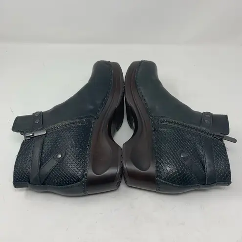 Sanita Dakota Size 39 Dark Pewter Charcoal Grey Leather Boots Ankle Booties Zip Gray