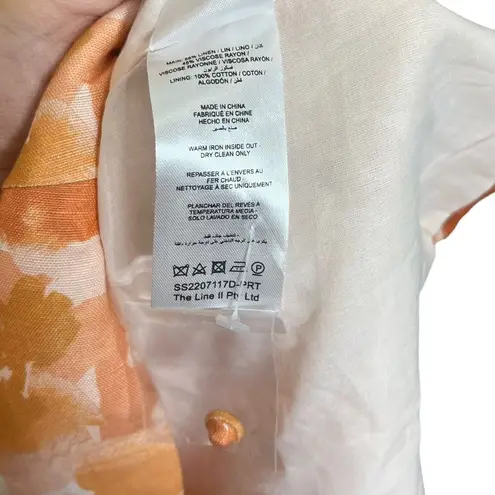 Significant Other Elena Midi Dress Back Cutout Puffed Sleeves Orange Womens Sz 8