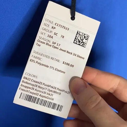 Worth Ocean Blue Open Jewel neck 3/4 sleeve top size XS