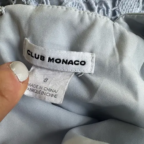 Club Monaco Baby Blue Crochet Lace Mini Dress Resortwear Vacation Boho Coquette