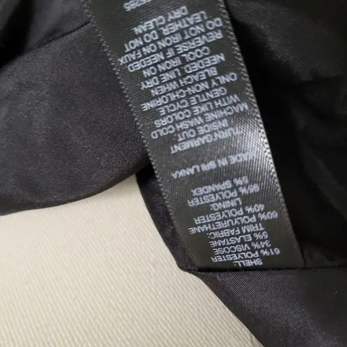 EXPRESS  red and black faux leather trim houndstooth pencil skirt size 2