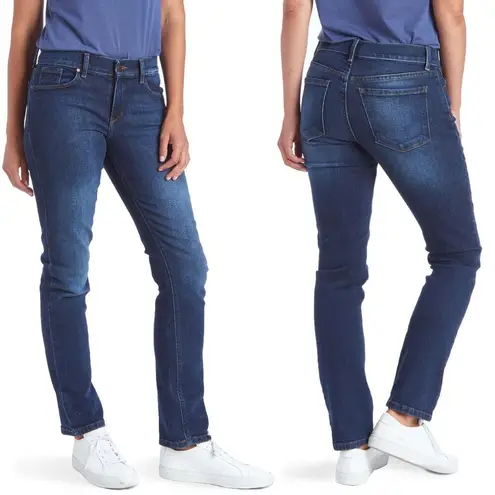 Mott & Bow Slim Straight Grand Boyfriend Jeans Medium Dark Blue Size W27