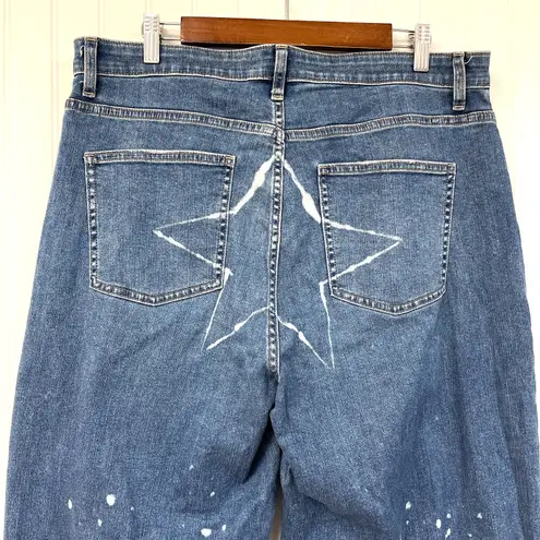 Uniqlo  Women Jeans Size 34 Wide Straight Ankle Star Harajuko Street Edgy Pop Art