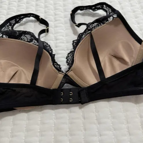 Third Love Black & Nude 32C 1/2 Lace Contour Plunge Bra Missing Pads Size undefined