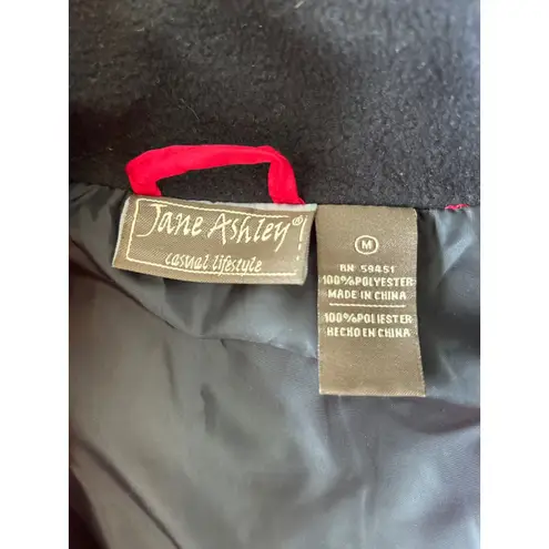 Jane Ashley Quilted Vest Womens Medium Red Sleeveless Zip Front Pockets