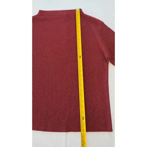 Preston & York Sweater Mock Turtleneck Size XL in Red Metallic