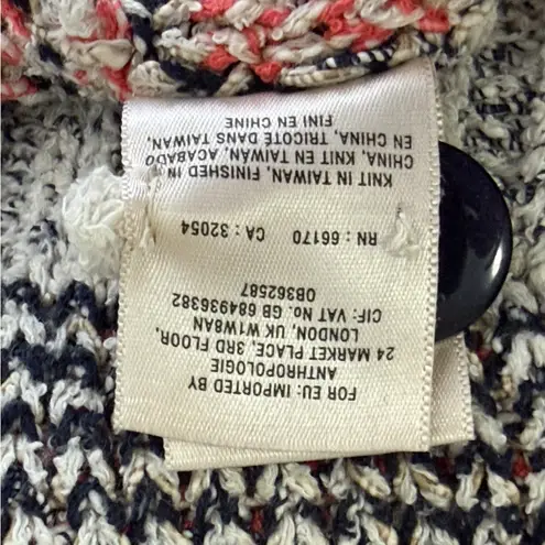 Anthropologie Moth Knit Short Sleeve Cardigan XS Boho Textured Button Front Black