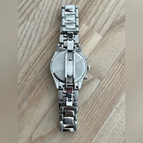 Bulova Ladies Watch Diamonds Chronograph White Dial Stainless Bracelet