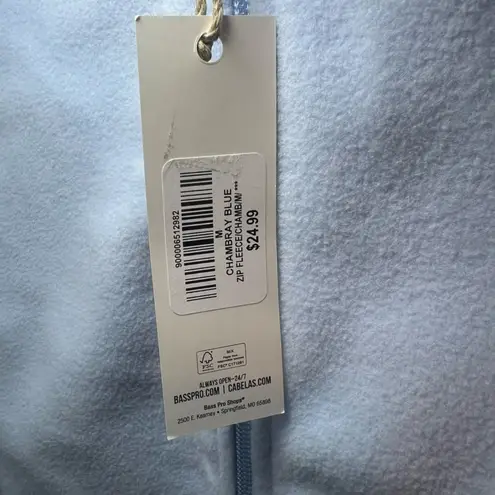 Natural Reflections Women's Full Zip Fleece Jacket Light Blue Zip Pockets Medium