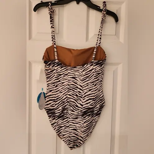 Wet Swimwear Seychelles Grecia Zebra Print Tan & Black One Piece Size Medium