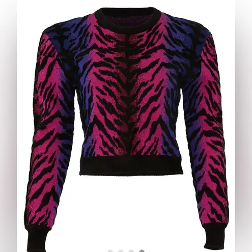 Torn By Ronny Kobo Ronny Kobo Mekette Sweater Tiger Neon Pink Purple Animal Print Lisa Frank Vibes