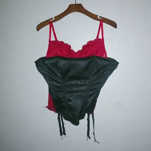 Frederick's of Hollywood M 36 Bustier Bra Garter Belt Set Lingerie