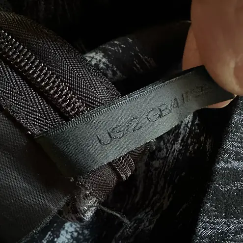 Donna Karan  Stretchy Pants Pullon Artsy Abstract Blue Black Size 2 Y2K