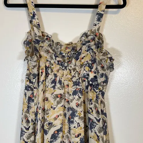 Moulinette Soeurs For Anthropologie Hydrangea Petals Maxi Floral Silk Dress Sz 6