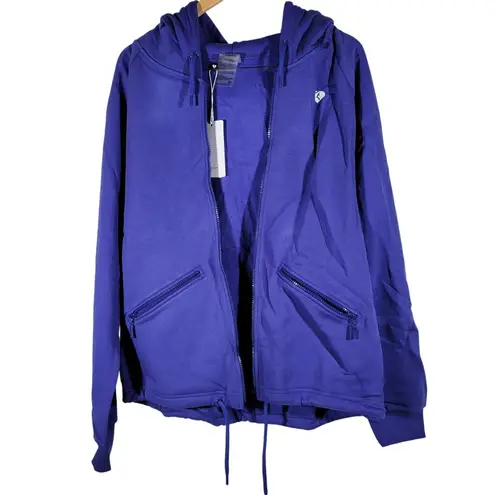 Women's Best Royal Blue Cotton Full Zip Hoodie Jacket XL Power Zip NEW