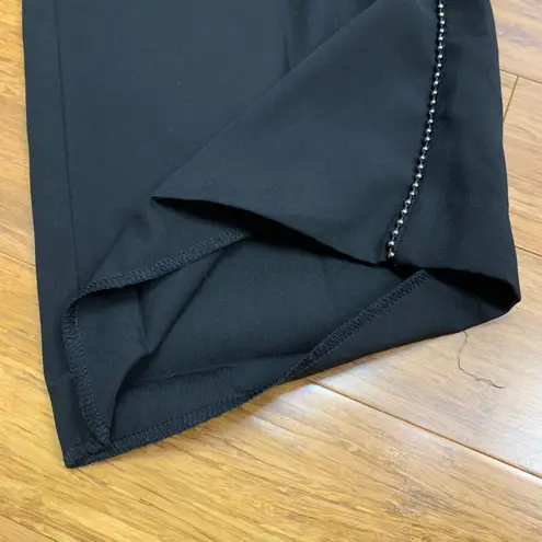 Liverpool Jeans Company Liverpool Los Angeles Black Wide Leg Pants Womens Size 8 Beaded Trim Career