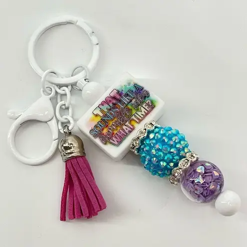 The Bar Keychain purse charm Beaded Keychain For Women,  Keychain, Silicone bead keyc