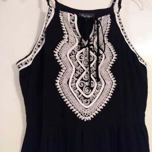 Byer California Black & White Embroidered Dress