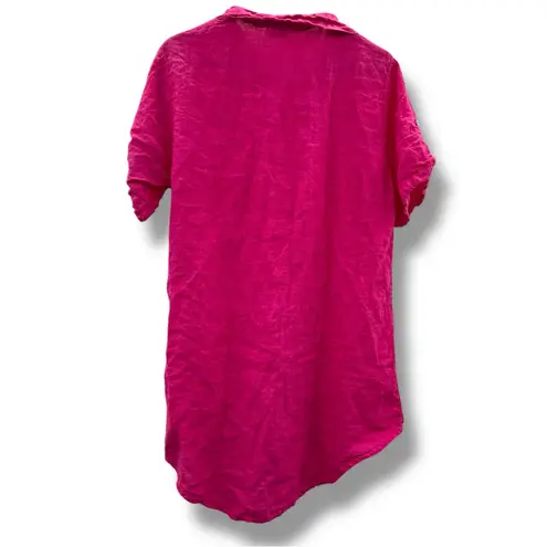 Aldo Marino Positano Linen Hot Pink Button