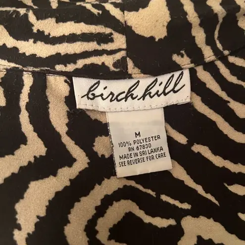 Birch Hill Animal Print Zip Up Jacket Zebra Pattern Long Sleeve Retro Y2K Style Tan Size M