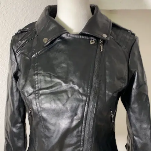 Women’s Black Faux Leather Jacket Small Lil Peep NWT Black