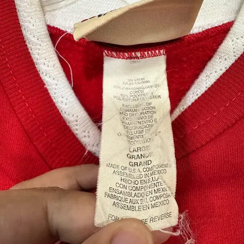 VTG Top Stitch Morning Sun Large Red Collared Sweater Holiday Christmas Penguin