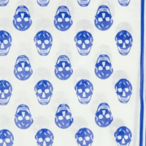 Alexander McQueen  skull print wraparound-style scarf blue and white