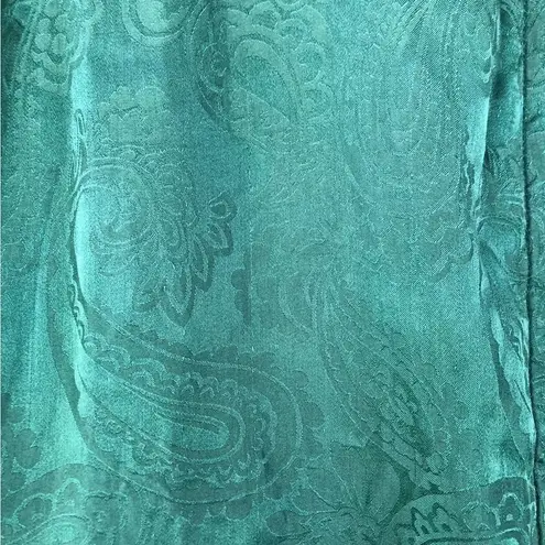 Vintage 90s 100% silk green paisley street wear bomber jacket Size L