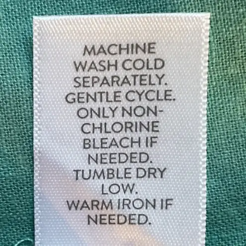 J. Jill Women's Ombre Long Sleeve Scoop Neck Linen Blend Button Up Blouse Size L Green Size L