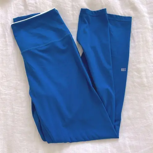 Splits59 Easton Rigor High Waist 7/8 Leggings in Blue White Contrast Size L $138