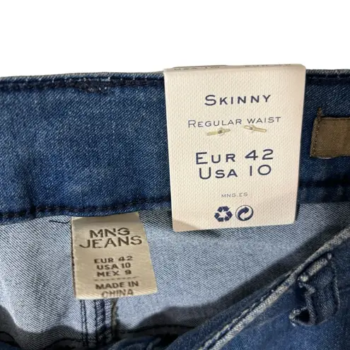Mango MNG  Zippy Skinny Casual Blue Denim Jeans 90s Style Women's NWT Size 10