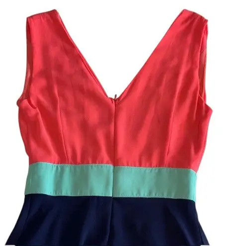 Maude Dress Color Block V Neck Sleeveless Party Dress Size Sm