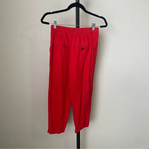 ZARA  Red Pants with Pull On Elastic Pants Size XS