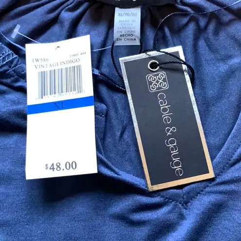 Cable & Gauge Key Hole Short Sleeve Shirt ~ XL