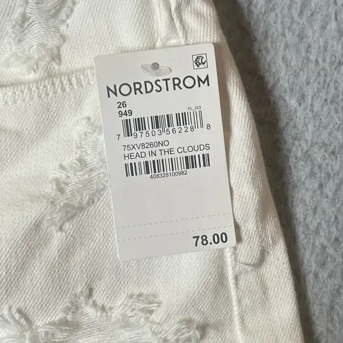 BLANKNYC Short Womens 26 Cream Denim The Perry In See You Again Distressed NEW