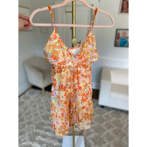 Prómesa Promesa Floral Romper Adjustable Straps Cottagecore Boho Spring Summer Resort S