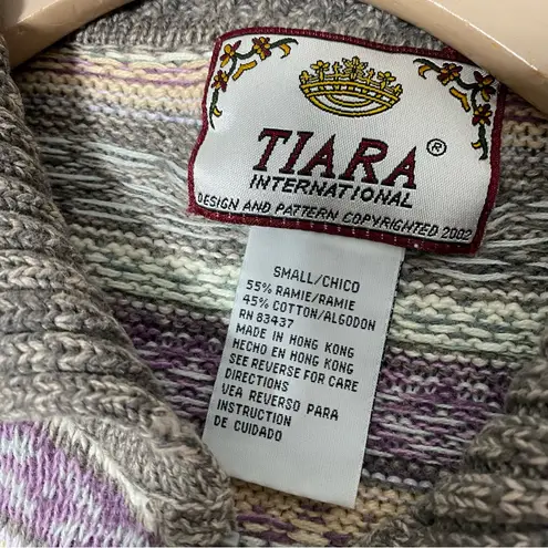 Tiara International VINTAGE 90s TIARA Fair Isle Zip Up Cardigan
