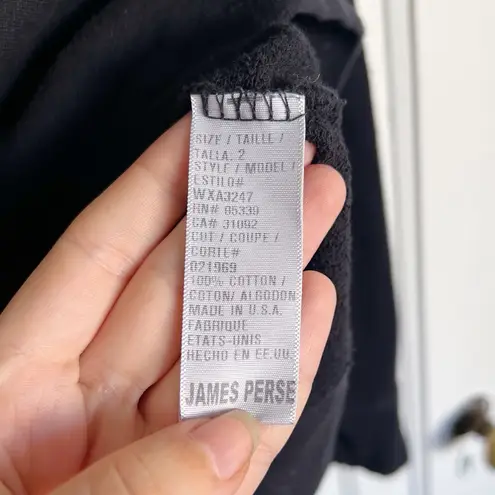 James Perse • Vintage French Terry Sweatshirt black raglan pullover cotton knit