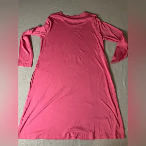 Gudrun Sjoden Pink sz MED dress organic cotton Modal long tunic Dress Pockets