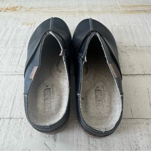Pikolinos Granada Clogs EU size 37 US 6.5 7 Navy Blue Leather Slip On Mules
