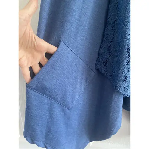 Live and let live Blue Open Cardigan Lace Cottage Feminine XL NEW